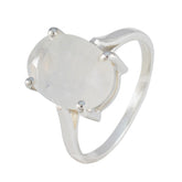 Riley Ethnic White Solitaire Ring with Oval Stone